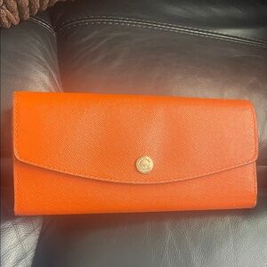 Orange Leather Continental Wallet - Michael Kors